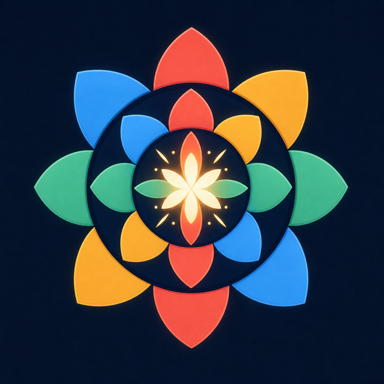 Ringbloom app icon showing luminous flower petals arranged in concentric rings